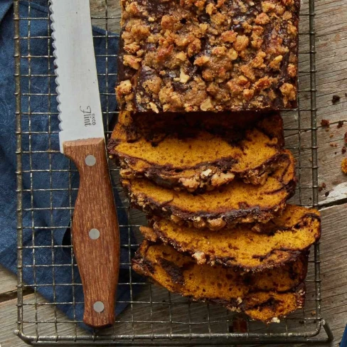 Chocolate-Swirled Pumpkin Loaf Bread Image