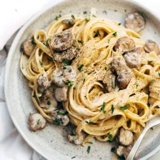 Date Night Mushroom Fettuccine Recipe Page