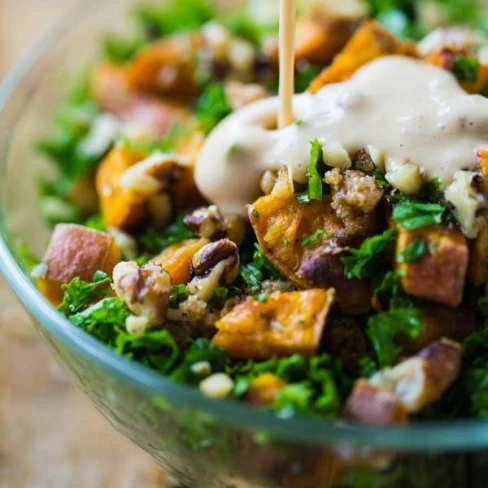 Roasted Sweet Potato Salad With Candied Walnuts Image