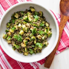 Smoky Lentil Salad With Zucchini and Poblano Peppers Recipe Page