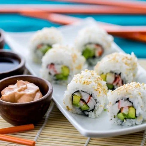 Sushi Rice and California Rolls Recipe Image