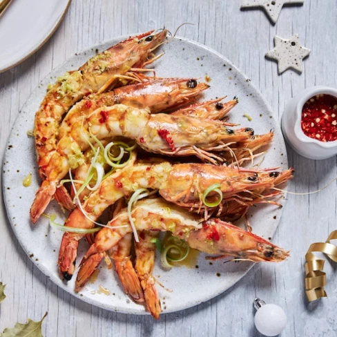 Barbecued King Prawns with Lemongrass Butter Image