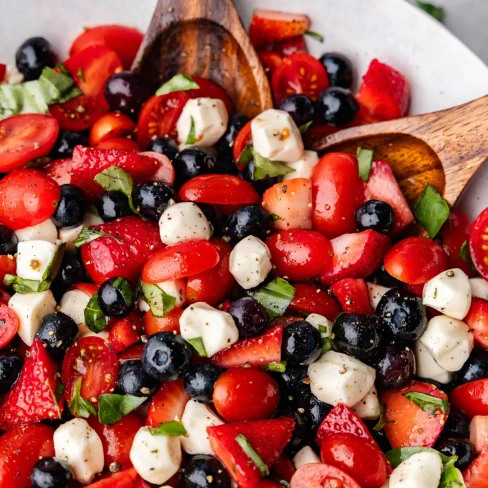 Red, White, and Blue Caprese Salad Image