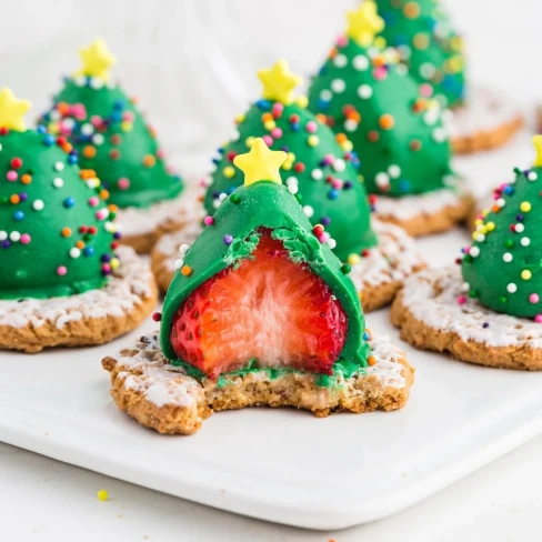 Chocolate Covered Strawberry Christmas Trees Image