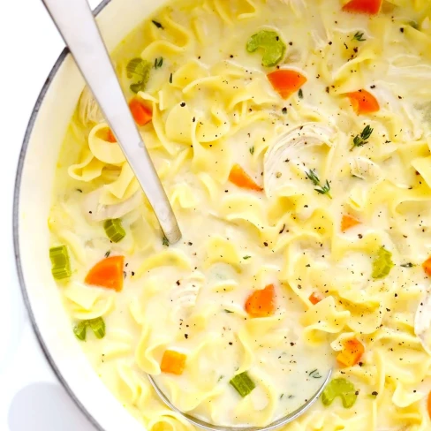 Creamy Lemon Chicken Noodle Soup Image