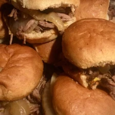 Slow Cooker Philly-Style Shredded Beef Sliders Recipe Page