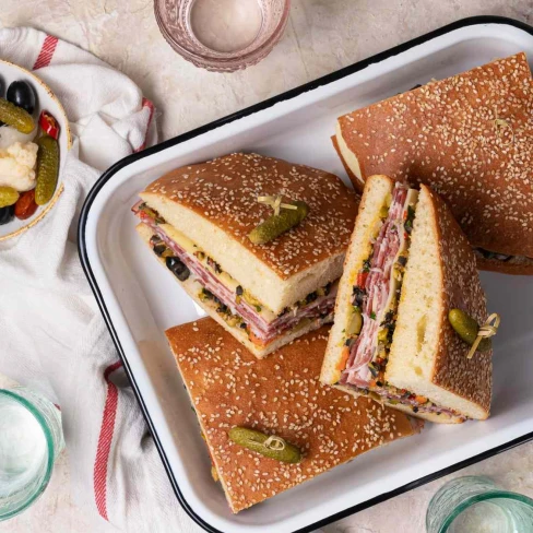 Classic New Orleans Muffuletta Sandwich Image