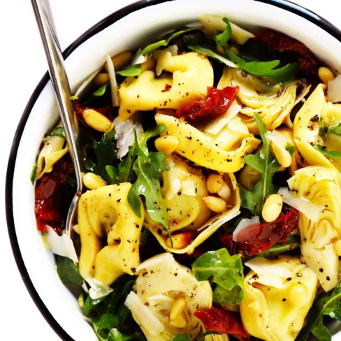 Tortellini Pasta Salad with Sun-Dried Tomatoes and Artichokes Image