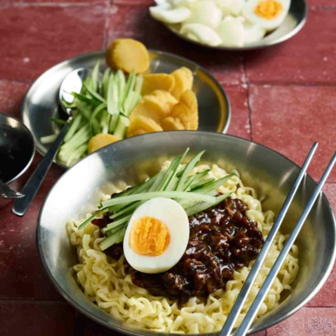 Korean Jajangmyeon (Noodles in Black Bean Sauce) Image