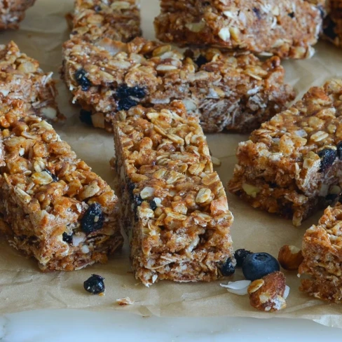 Almond, Blueberry &amp; Date Granola Bars Image