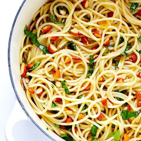 Lemon Basil Spaghetti with Almonds Image