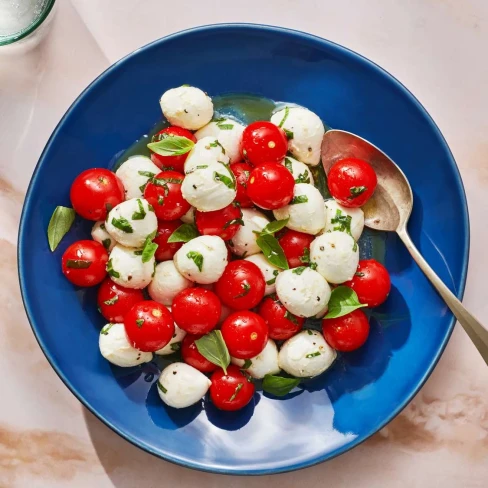 Marinated Mozzarella, Cherry Tomato, And Basil Salad Image