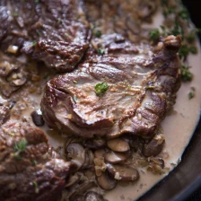 Skirt Steak With Mushroom-Cream Pan Sauce Recipe Recipe Page