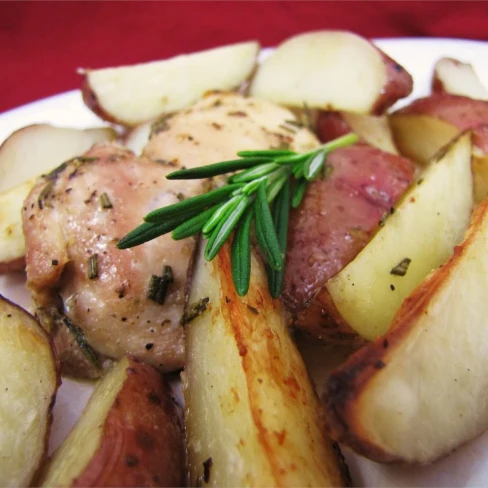 Crispy Rosemary Chicken And Fries Image