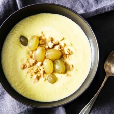 Celery Soup With Peanut Crumble and Pickled Grapes Recipe Recipe Page