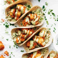 Buffalo Cauliflower Tacos With Avocado Crema Recipe Page