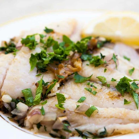 Sautéed Petrale Sole In Herb Butter Sauce Image