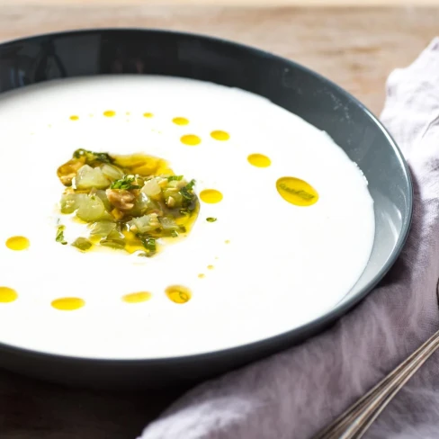 Ajo Blanco (Spanish Chilled &quot;White Gazpacho&quot; Bread and Almond Soup) Recipe Image