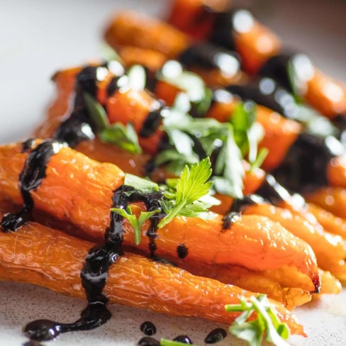 Roasted Carrots With Black Sesame Dressing Recipe Image