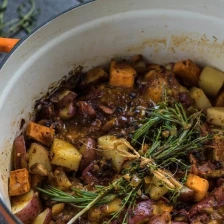 Dutch Oven Honey Mustard BBQ Chicken and Potatoes Recipe Page