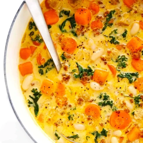 Creamy Sweet Potato and Sausage Soup Image