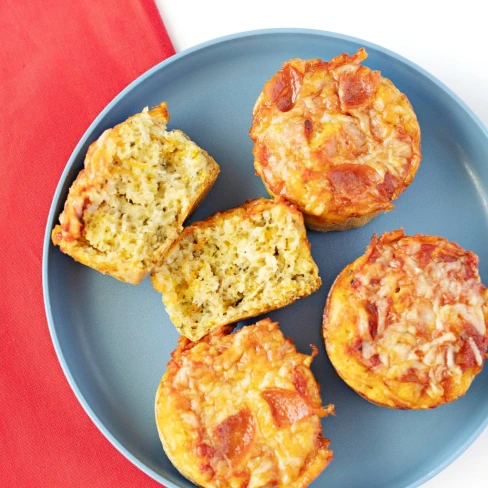 Easy-Peasy Cheesy Pizza Muffins (hidden veggie!) Image