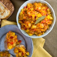 Braised Zucchini on Crusty Bread and Giveaway! Recipe Page