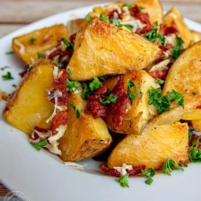 Crisp Oven Roasted Potatoes With Bacon and Cheese Recipe Page