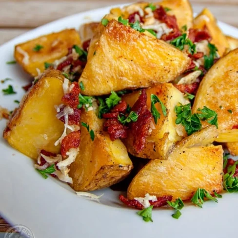 Crisp Oven Roasted Potatoes With Bacon and Cheese Image