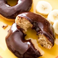 Baked Banana Donuts with Dark Chocolate Glaze Recipe Page