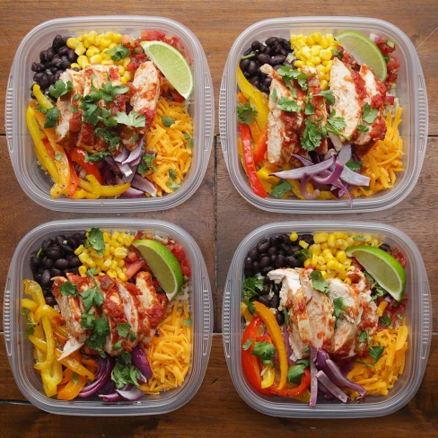 Weekday Meal-Prep Chicken Burrito Bowls Recipe By Tasty Image