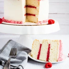 White Almond Cake With Raspberry Filling And Buttercream Frosting Recipe Page