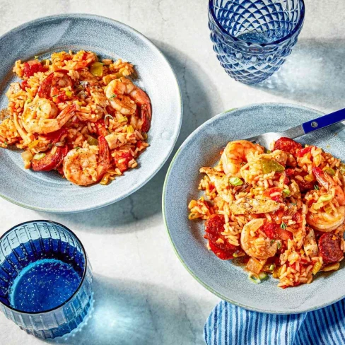 Creole-Style Red Jambalaya With Chicken, Sausage, and Shrimp Recipe Image