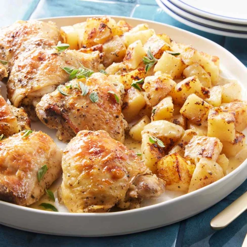 Greek Lemon Chicken And Potatoes Image