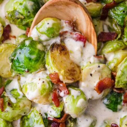 Brussels Sprouts in Alfredo Sauce Image