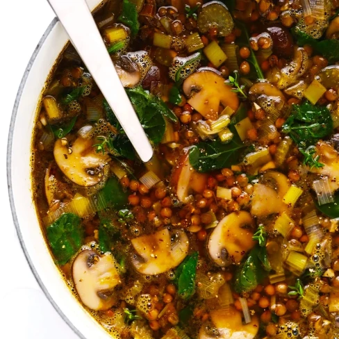 French Lentil and Mushroom Soup Image