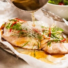 Sizzling ginger steamed fish Recipe Page