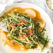 Chinese Steamed Fish with Ginger Shallot Sauce Recipe Page