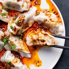 Gyoza with Spicy Peanut Sauce | Marion&#039;s Kitchen Recipe Page