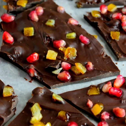 Pomegranate-Orange Chocolate Bark Image