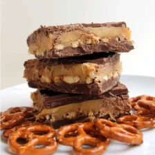 Chocolate Pretzel Caramel Bars Recipe Page