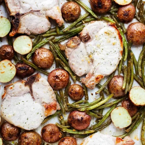 Ranch Pork Chops with Green Beans and Potatoes Image