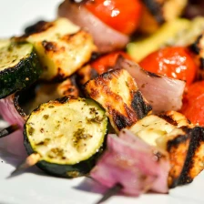 Halloumi And Vegetable Skewers Recipe Recipe Page