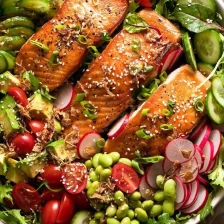 Salmon Salad with Asian Ginger Sesame Dressing Recipe Page