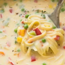 Creamy Vegetable Soup with Noodles (No cream!) Recipe Page