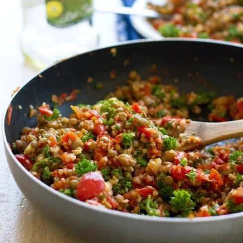 Sauteed Garlic and Tomato Lentil Salad Image