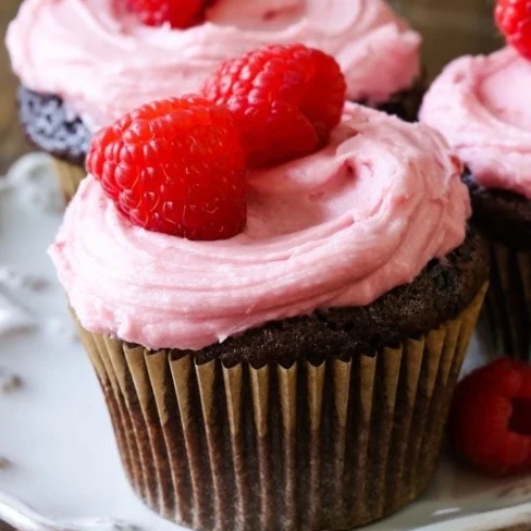 Chocolate Cupcakes with Creamy Raspberry Frosting Image