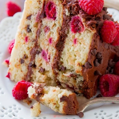 Raspberry Chocolate Chip Layer Cake Image