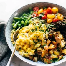 Sunshine Lentil Bowls With Garlic Olive Oil Dressing Recipe Page