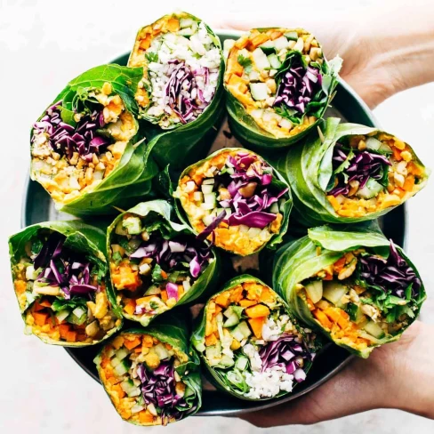 Detox Rainbow Roll-Ups With Peanut Sauce Image